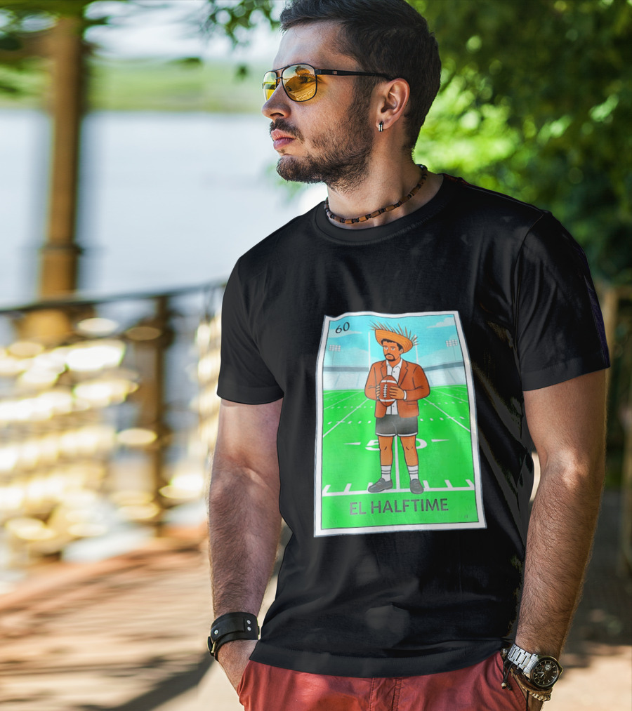 Bad Bunny El Halftime Football Card 60 Stadium Scene T-Shirt