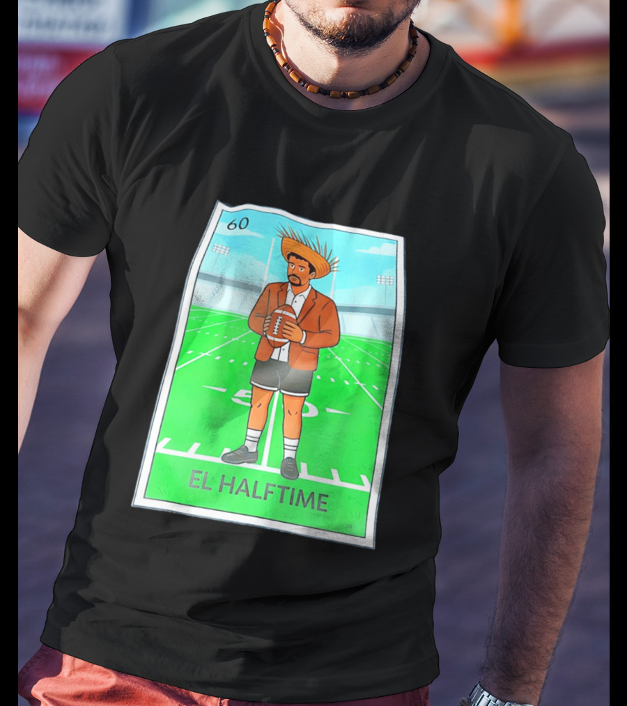 Bad Bunny El Halftime Football Card 60 Stadium Scene T-Shirt