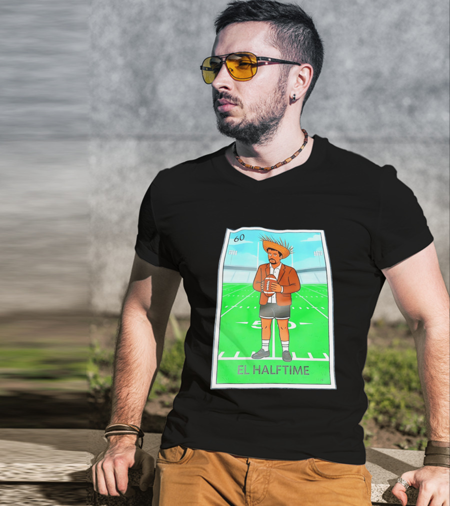 Bad Bunny El Halftime Football Card 60 Stadium Scene T-Shirt