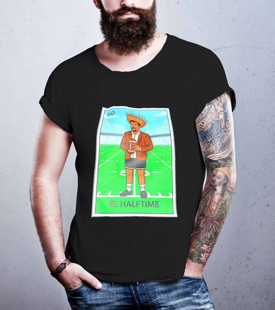 Bad Bunny El Halftime Football Card 60 Stadium Scene T-Shirt