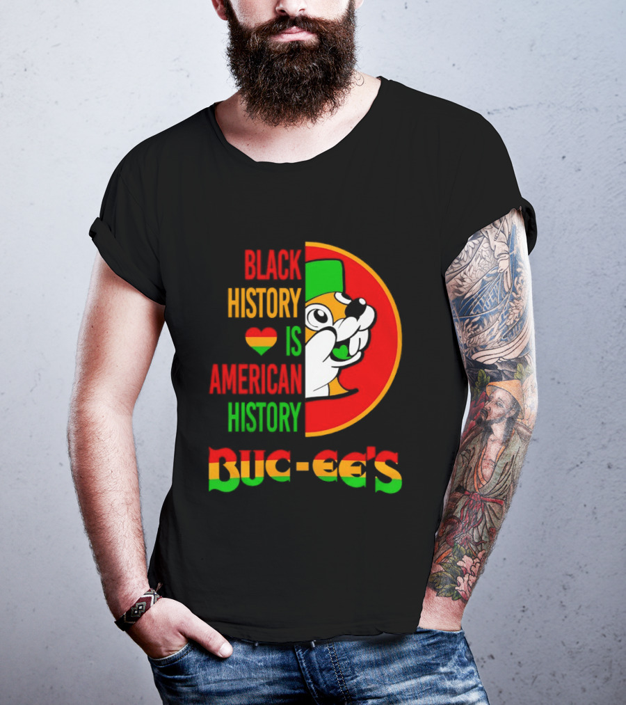 Buc Ee's Black History Is American History Heart Icon With Buc Ee's T-Shirt