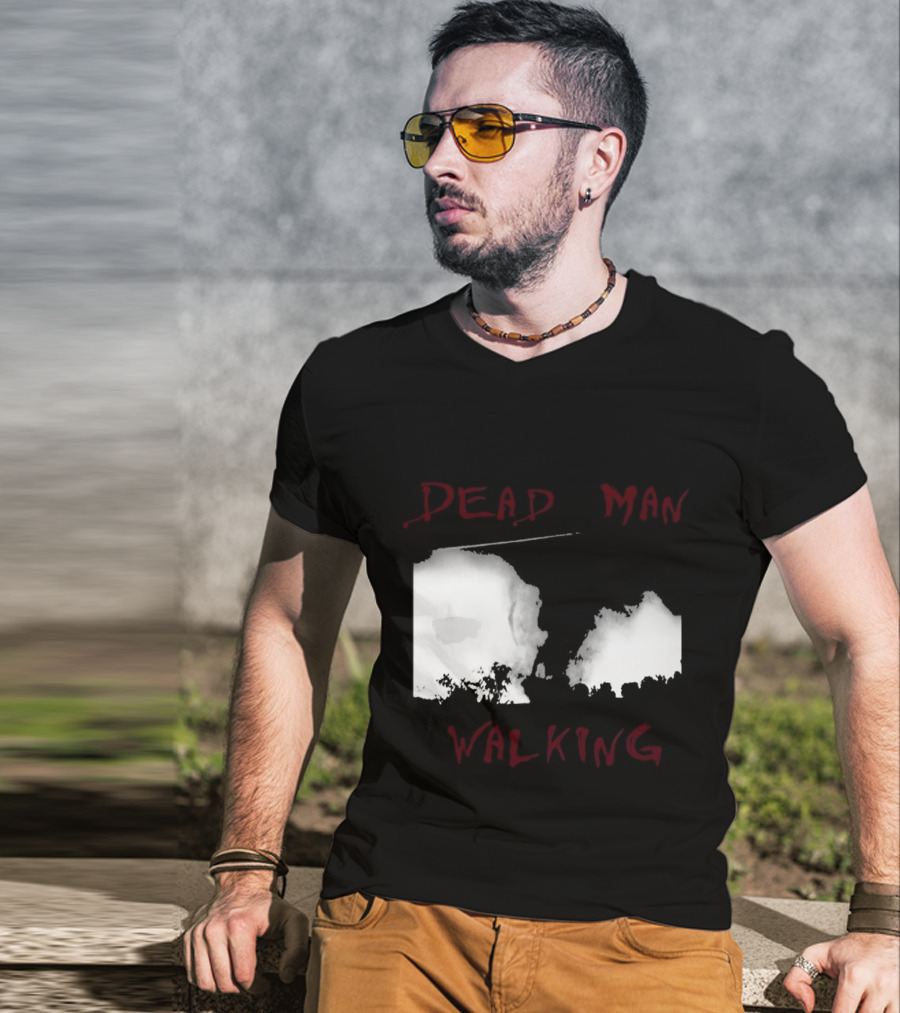 Dead Man Walking Zombie Hand Print Grunge T-Shirt