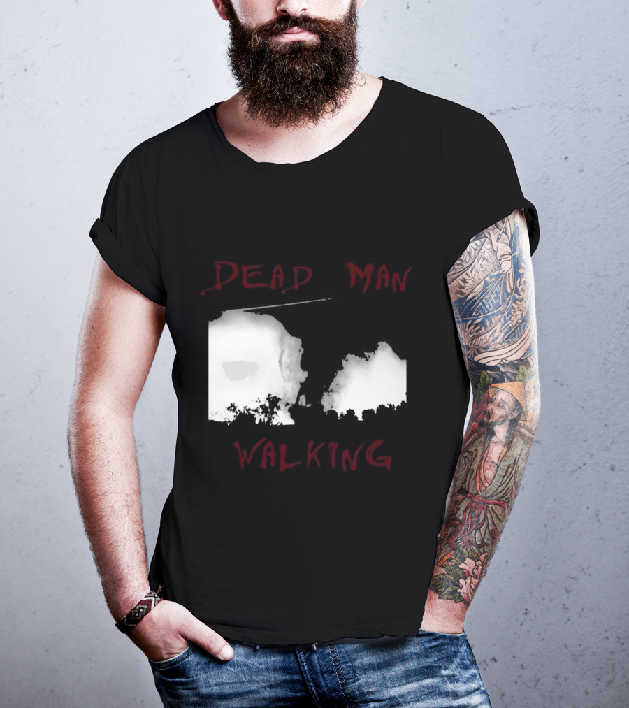Dead Man Walking Zombie Hand Print Grunge T-Shirt