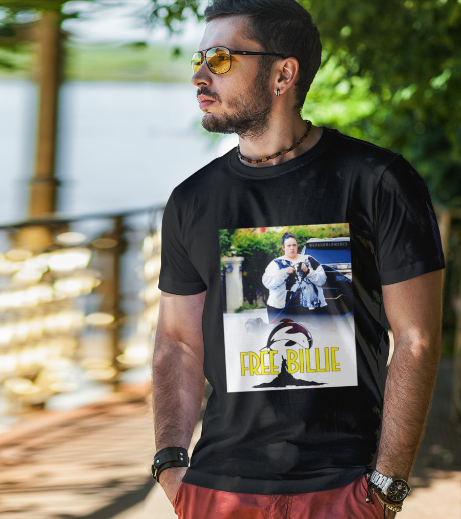 Free Billie Fat 2026 Meme Parody With Whale And Dog Walking T-Shirt