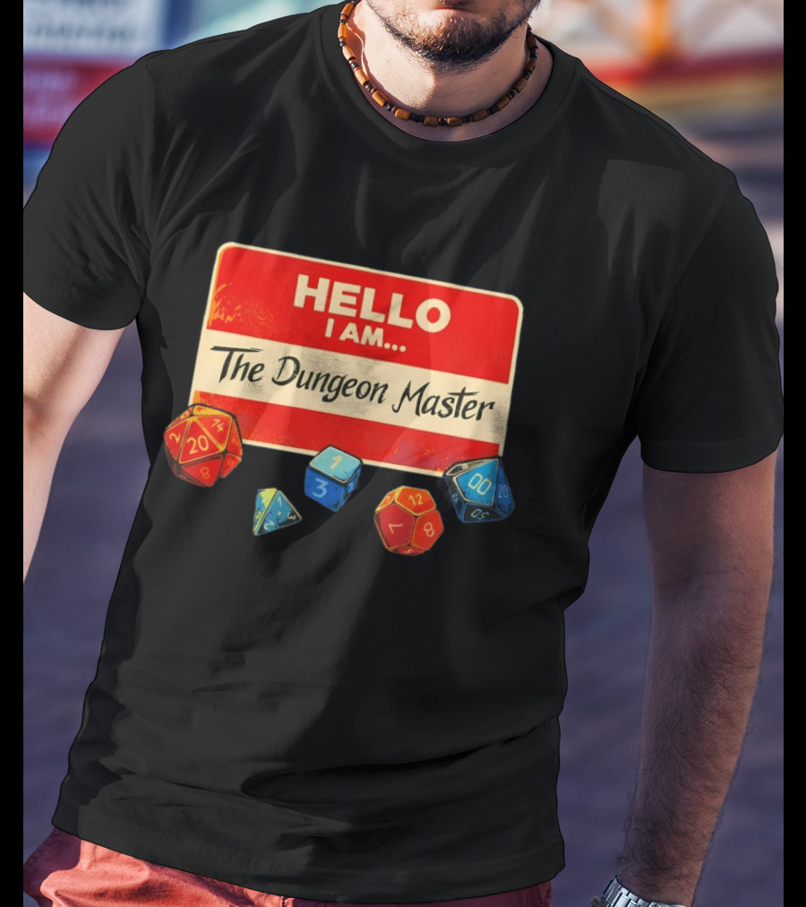 Hello I Am The Dungeon Master Dice RPG Gaming T-Shirt