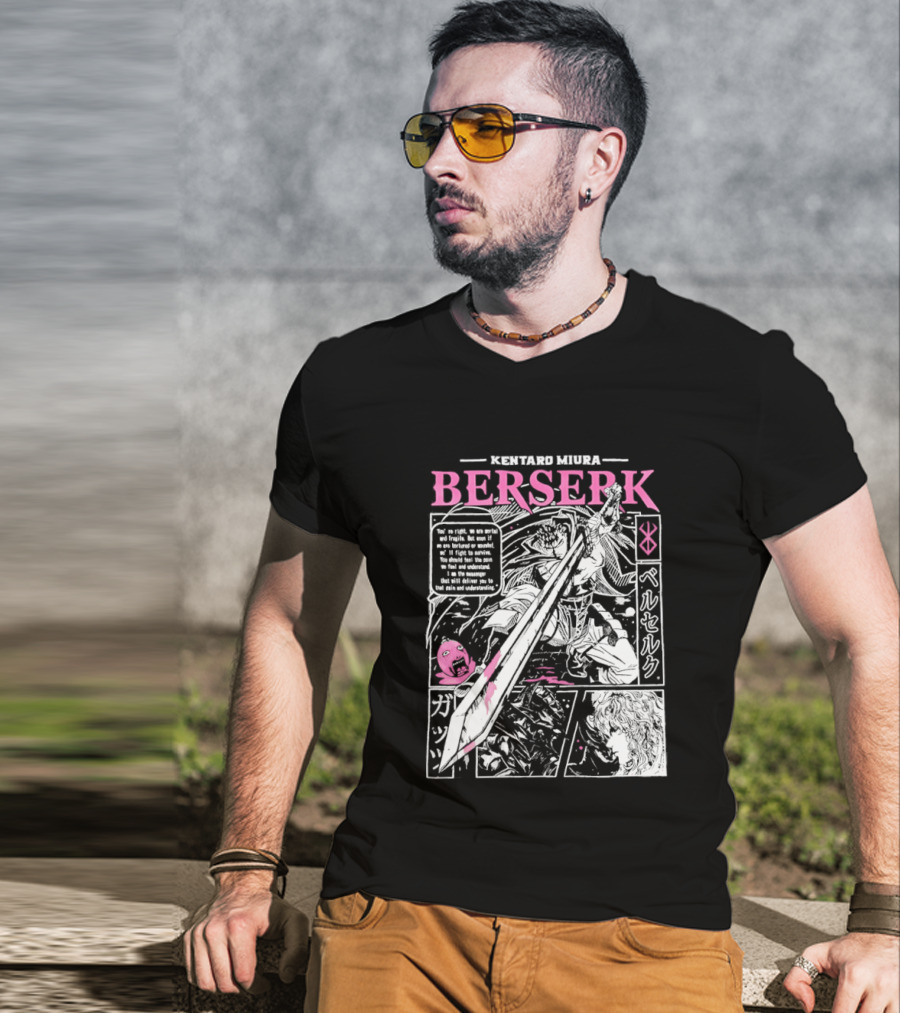 Kentaro Miura Berserk Manga Panel Warrior Sword T-Shirt