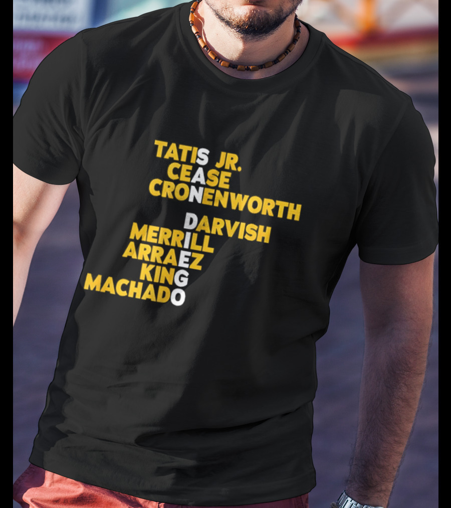 San Diego Baseball 2025 Tatis Jr Machado Darvish Merrill King Names T-Shirt