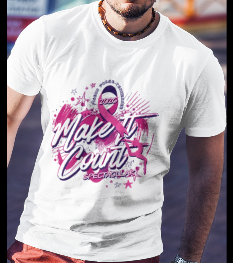 ASO Gymnastics 2026 Make It Count Spectacular Pink Ribbon Celebration T-Shirt