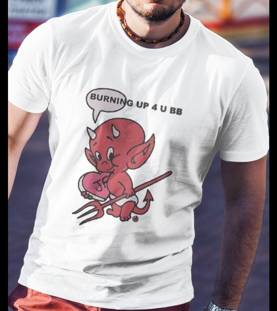 Burning Up Cute Cartoon Red Devil Just Friends T-Shirt