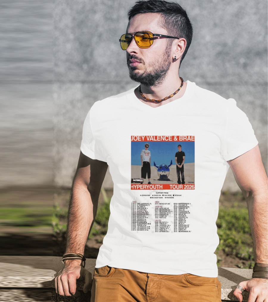 Joey Valence & Brae Hyperyouth Tour 2026 Festival Outbreak T-Shirt