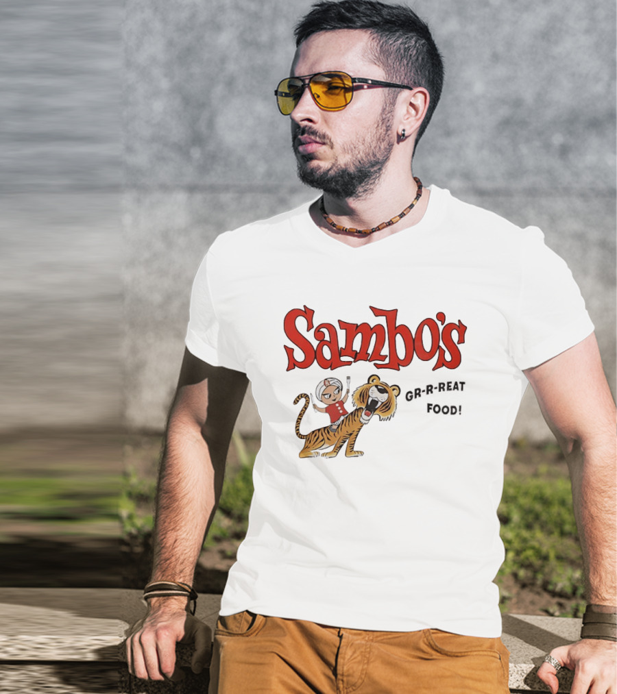 Kid Riding Tiger Sambo's Grrreat Food T-Shirt