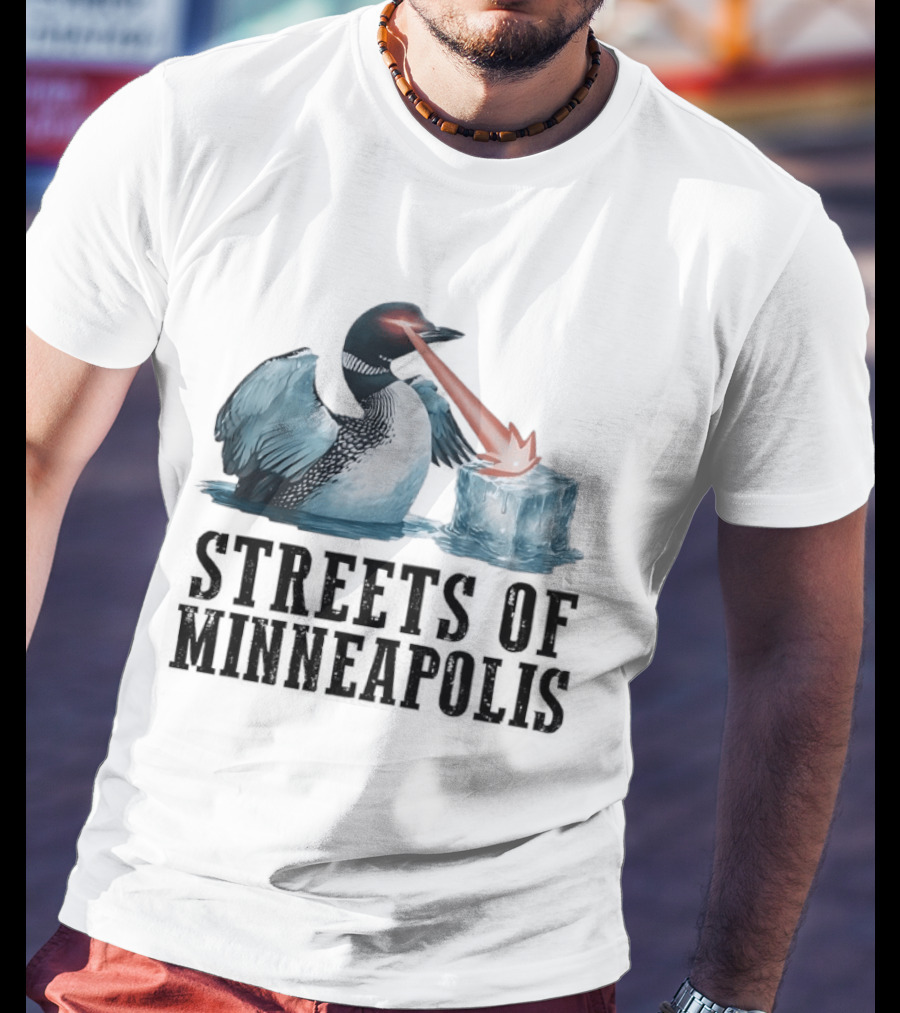 Loon Laser Eyes Melting Ice Streets Of Minneapolis T-Shirt