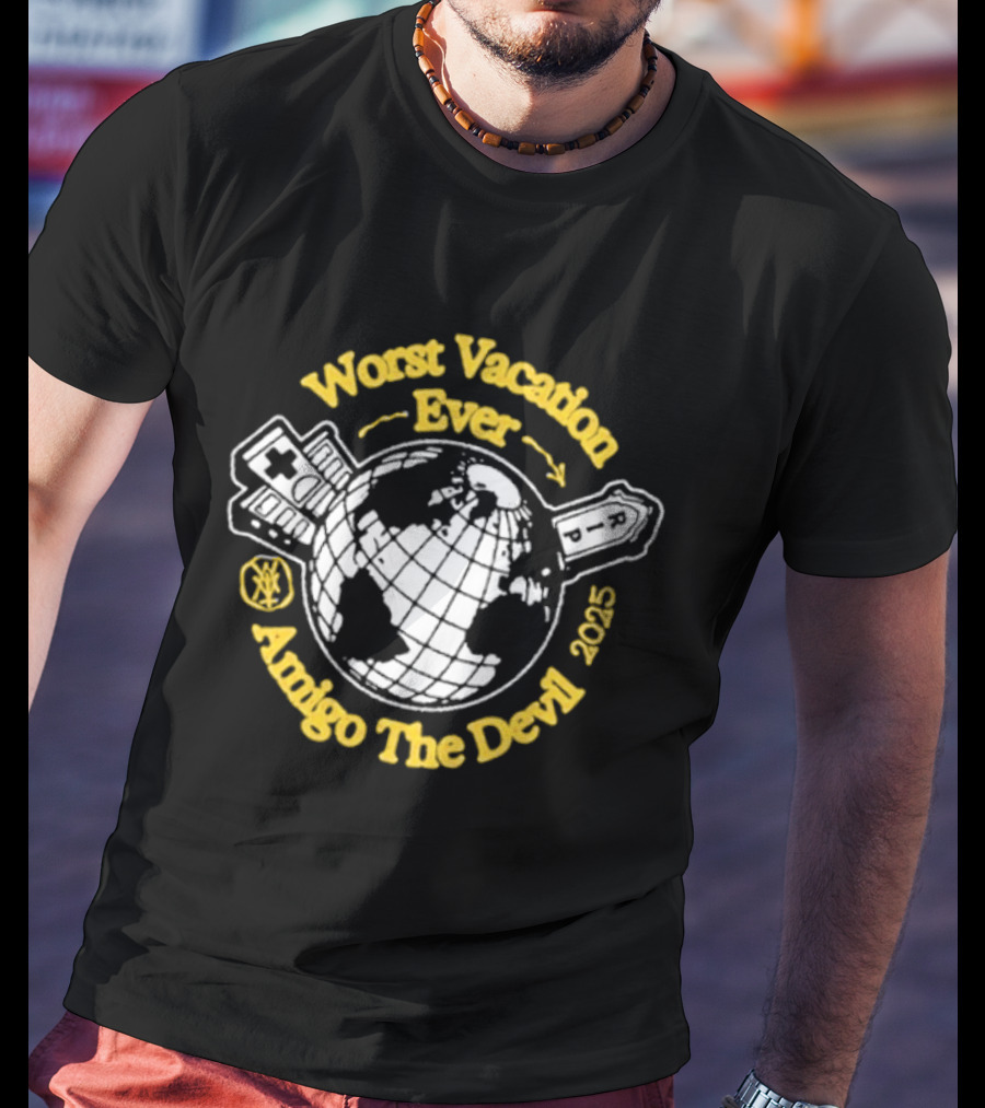 Amigo The Devil Worst Vacation Ever 2023 World Tour Circle Planet T-Shirt