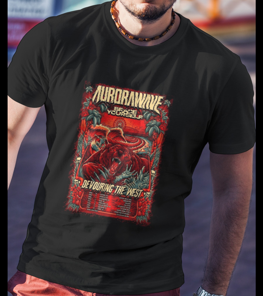 Aurorawave Devouring The West Tour 2026 West Coast Dates Venture Ventura April T-Shirt