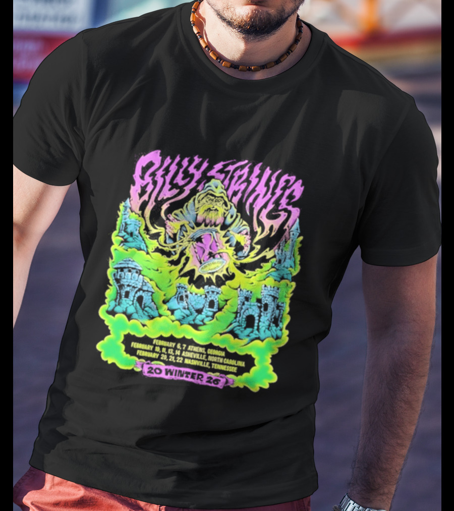 Billy Strings Winter Tour 2026 Psychedelic Castle T-Shirt