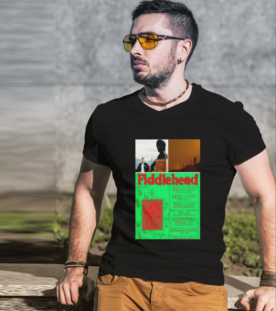 Fiddlehead February 2026 Shows Mexico City San Jose Bogota Lima Santiago Buenos Aires São Paulo T-Shirt