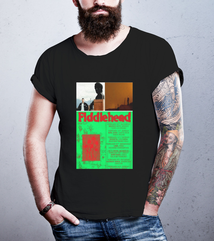 Fiddlehead February 2026 Shows Mexico City San Jose Bogota Lima Santiago Buenos Aires São Paulo T-Shirt