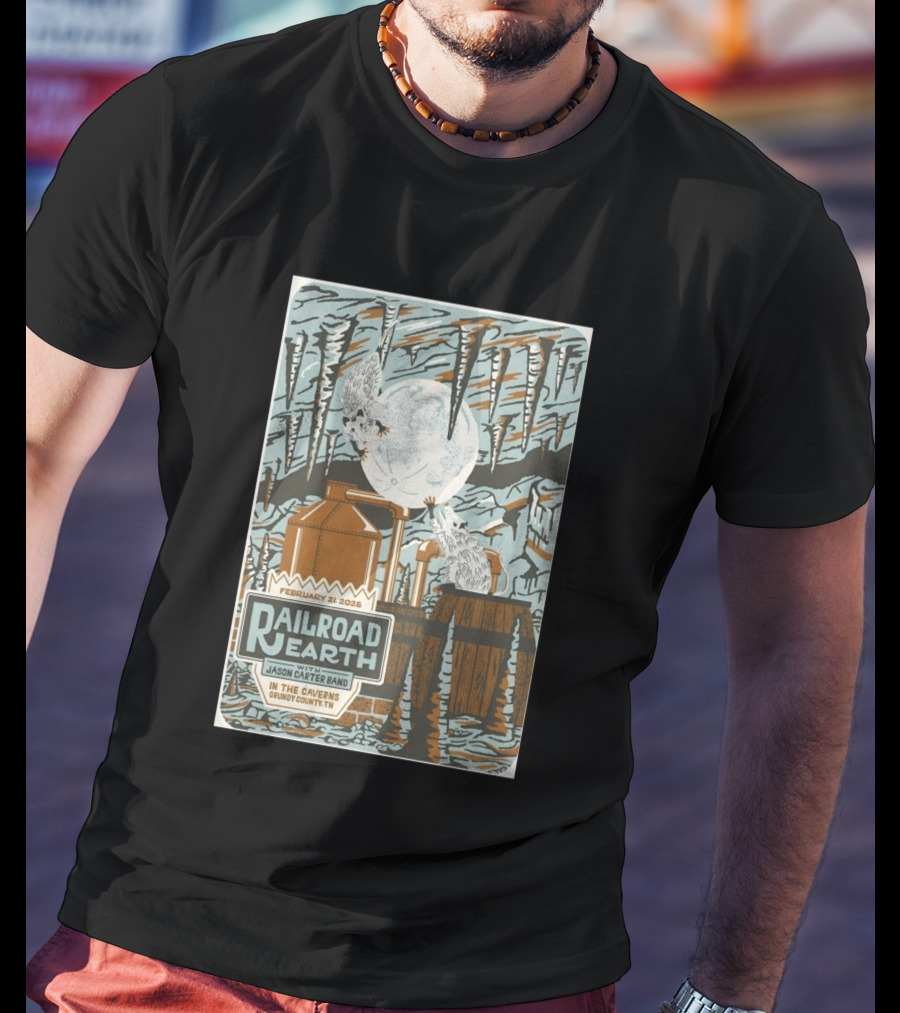 February 21 2026 Railroad Earth Jason Carter Band In The Caverns Grundy County TN T-Shirt