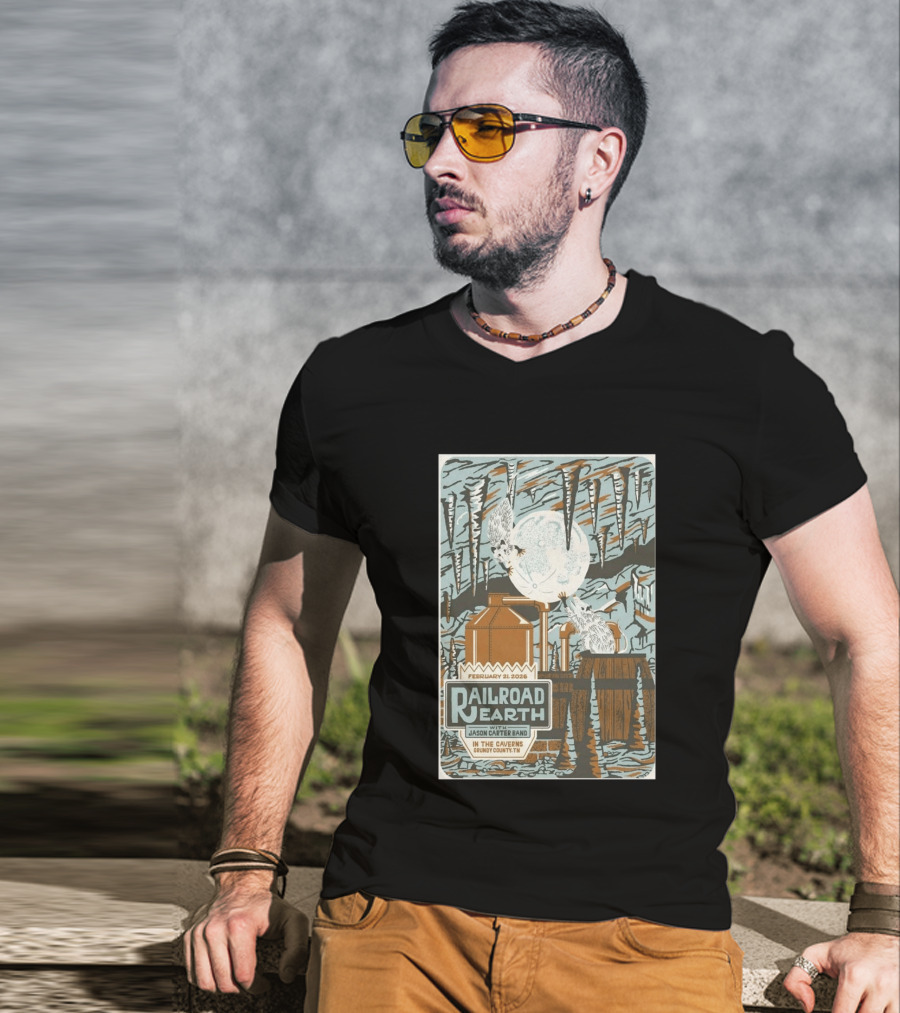 February 21 2026 Railroad Earth Jason Carter Band In The Caverns Grundy County TN T-Shirt