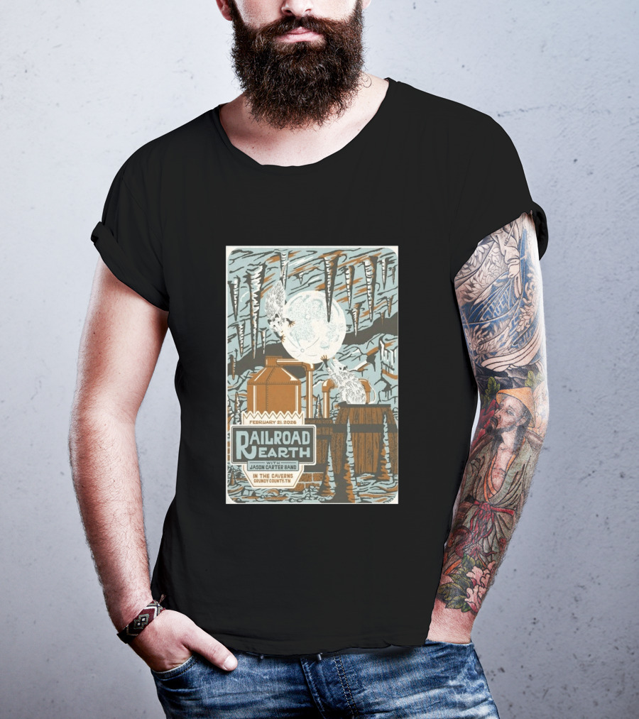 February 21 2026 Railroad Earth Jason Carter Band In The Caverns Grundy County TN T-Shirt