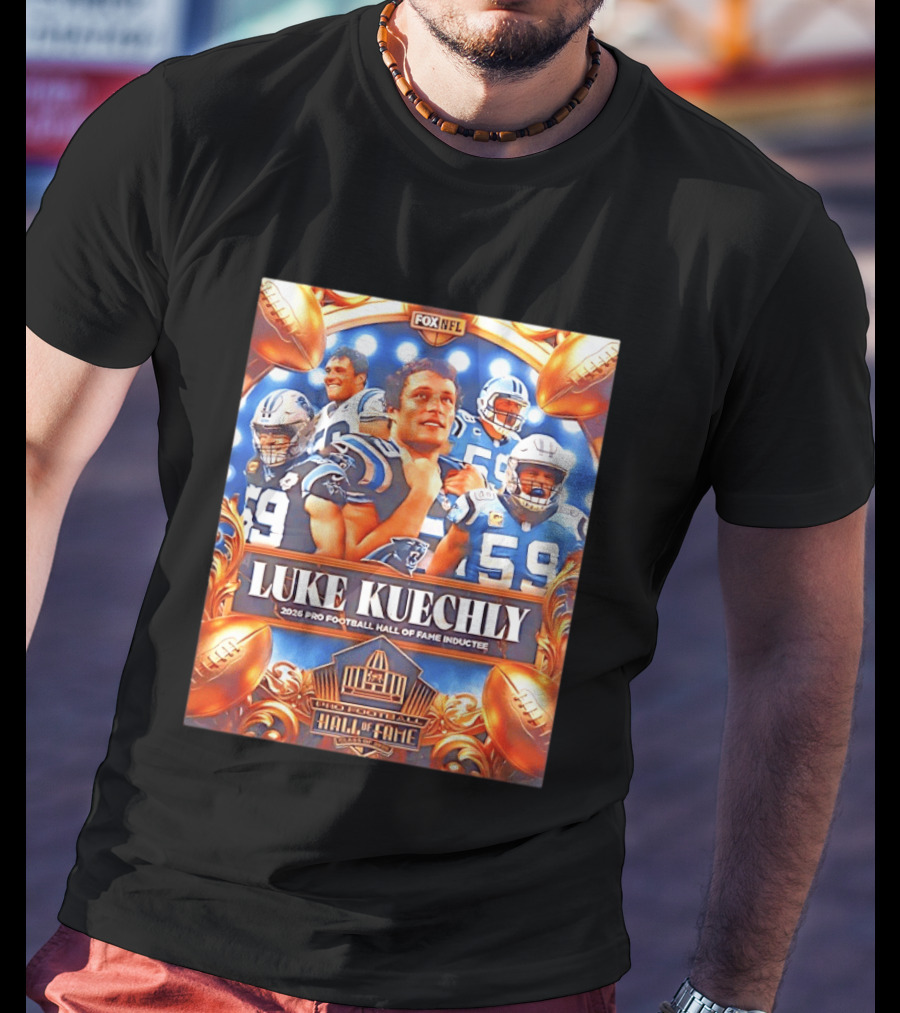 Luke Kuechly 2026 Pro Football Hall Of Fame Inductee Carolina Panthers NFL T-Shirt