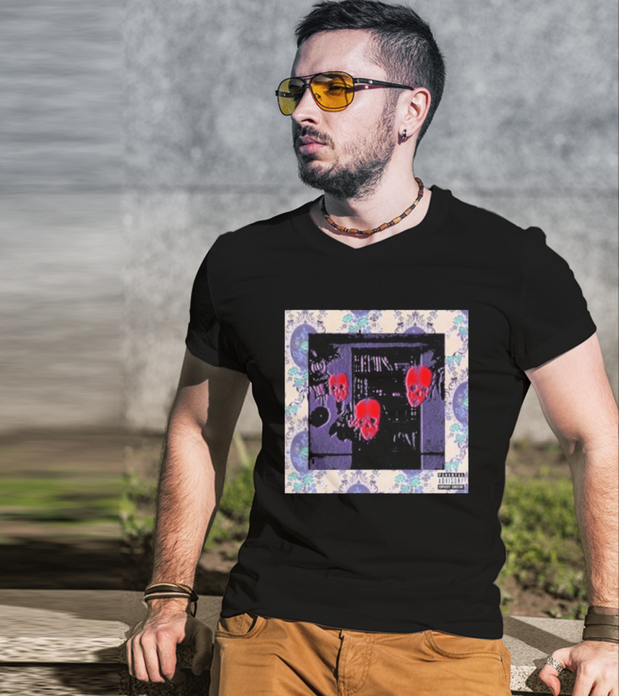 Suicideboys Kill Yourself Part IX The Soulseek Saga Album Cover With Parental Advisory Flowers And Skulls T-Shirt