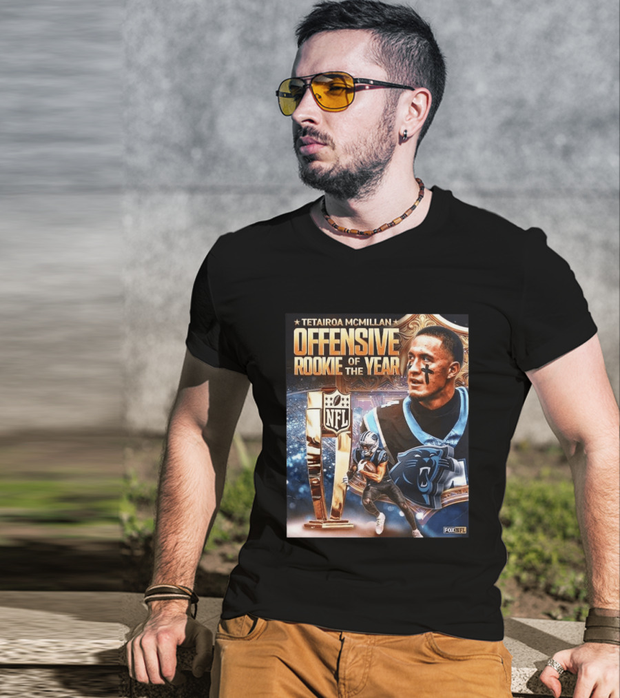 Tetairoa McMillan Carolina Panthers NFL Offensive Rookie Of The Year 2025 T-Shirt