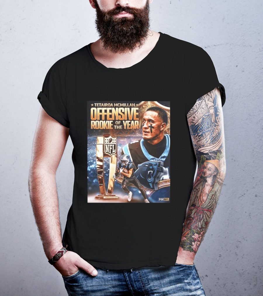 Tetairoa McMillan Carolina Panthers NFL Offensive Rookie Of The Year 2025 T-Shirt