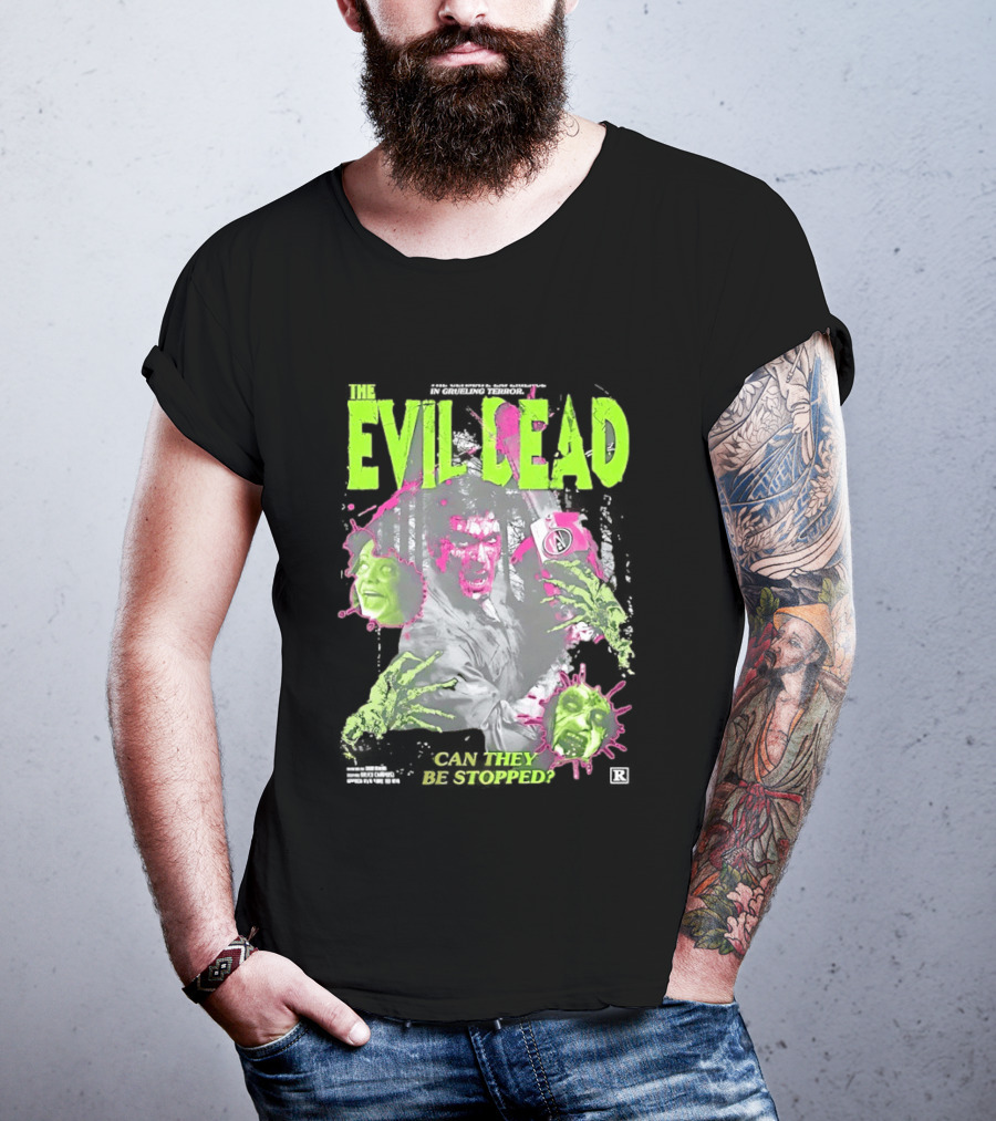 THE EVIL DEAD CAN THEY BE STOPPED Horror Movie Groovy Ash Williams 1981 T-Shirt