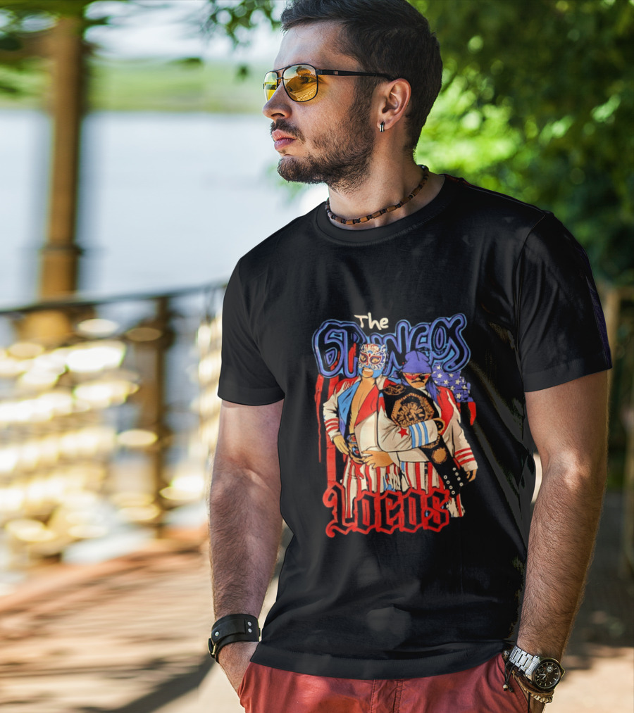 The Gringos Locos Wrestling Team Masked Champions With Stars And Stripes T-Shirt