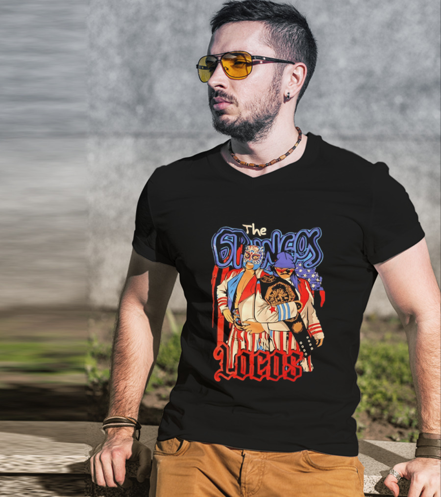 The Gringos Locos Wrestling Team Masked Champions With Stars And Stripes T-Shirt