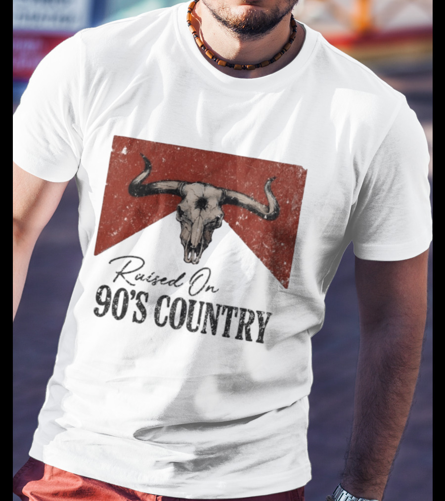 Bull Skull Marlboro Raised On 90's Country T-Shirt