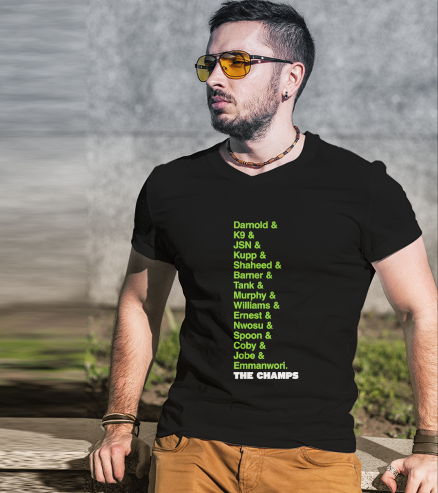 Bamold PG JSN Hugz Seattle Seahawks Champs List Bennet Murphy Williams Emanwori Football T-Shirt