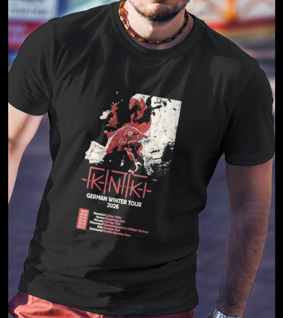 Gidiki German Winter Tour 2026 Europe Map Dates Venues T-Shirt