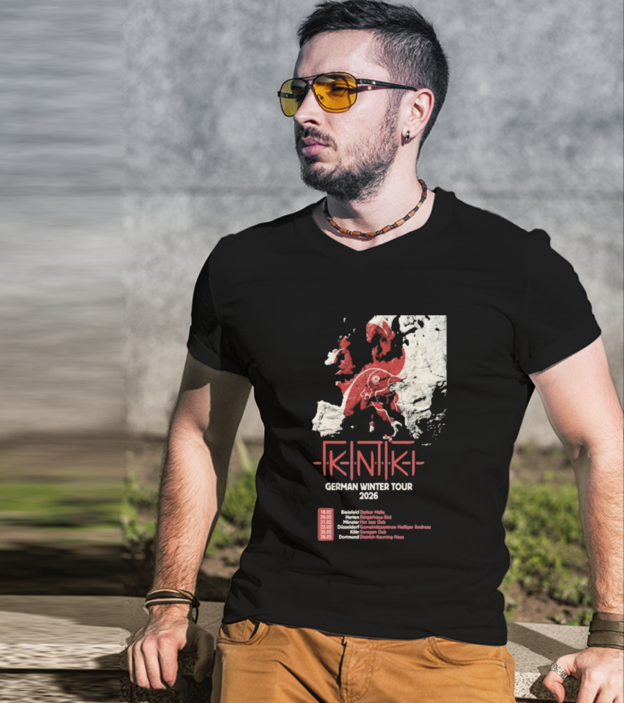 Gidiki German Winter Tour 2026 Europe Map Dates Venues T-Shirt