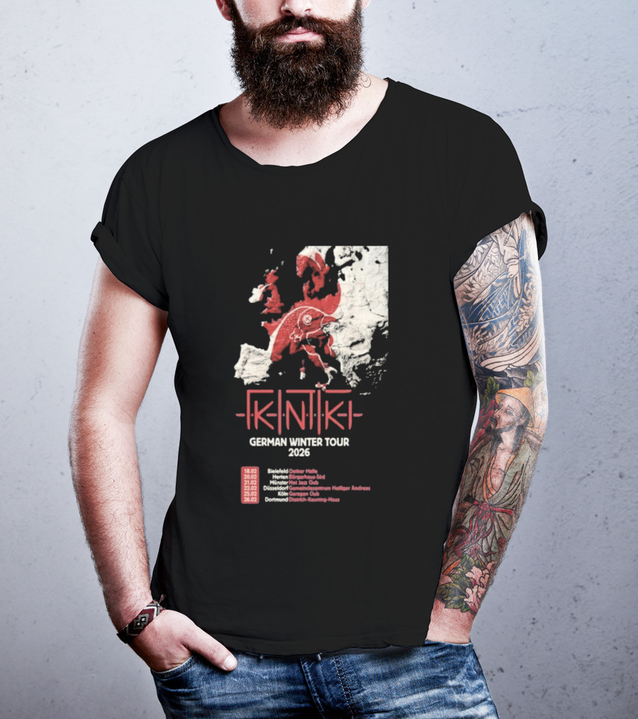 Gidiki German Winter Tour 2026 Europe Map Dates Venues T-Shirt