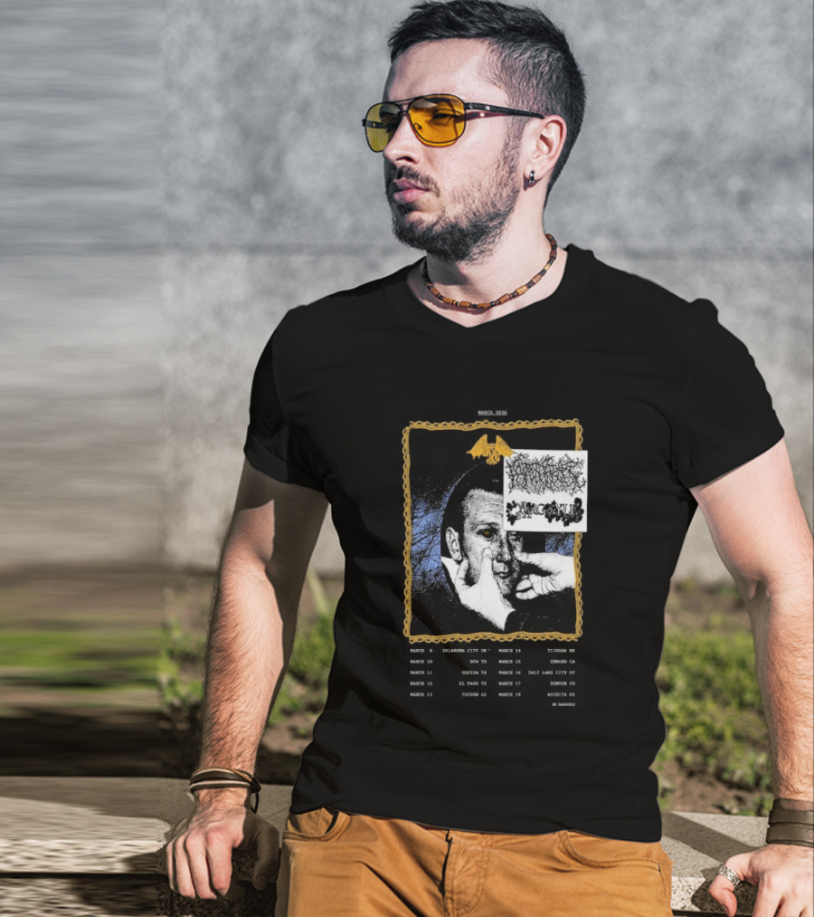 Primitive Rage Tour March 2026 Cold World Sacred Cowboys Woodchuck Hattiesburg Mississippi T-Shirt