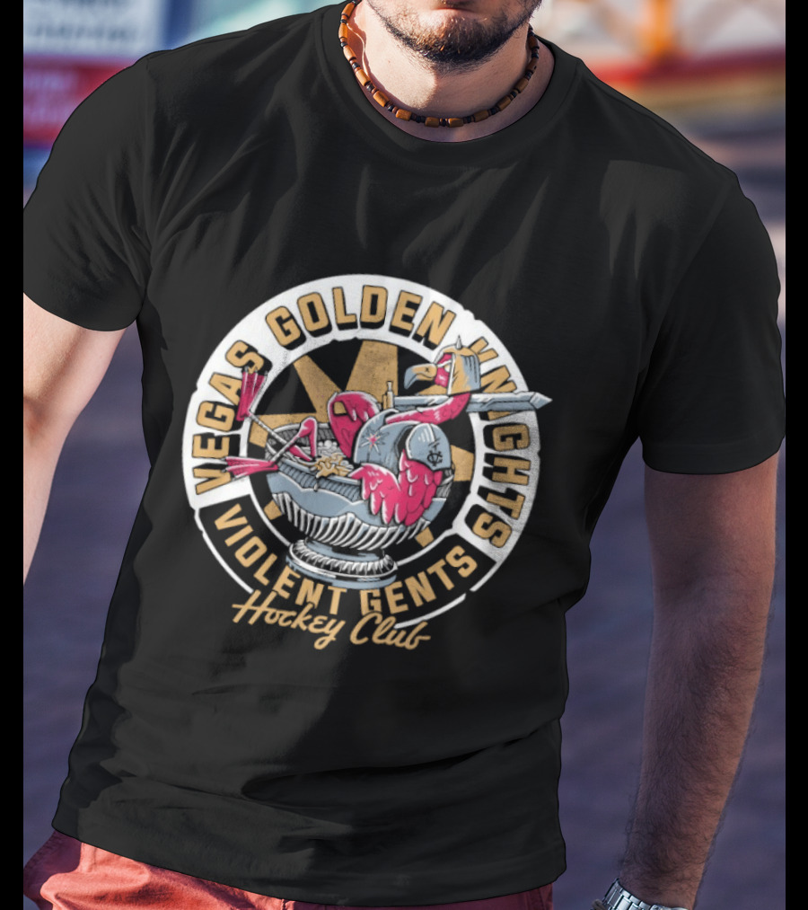 Vegas Golden Knights Violent Gents Flamingo Knight Hockey Club T-Shirt