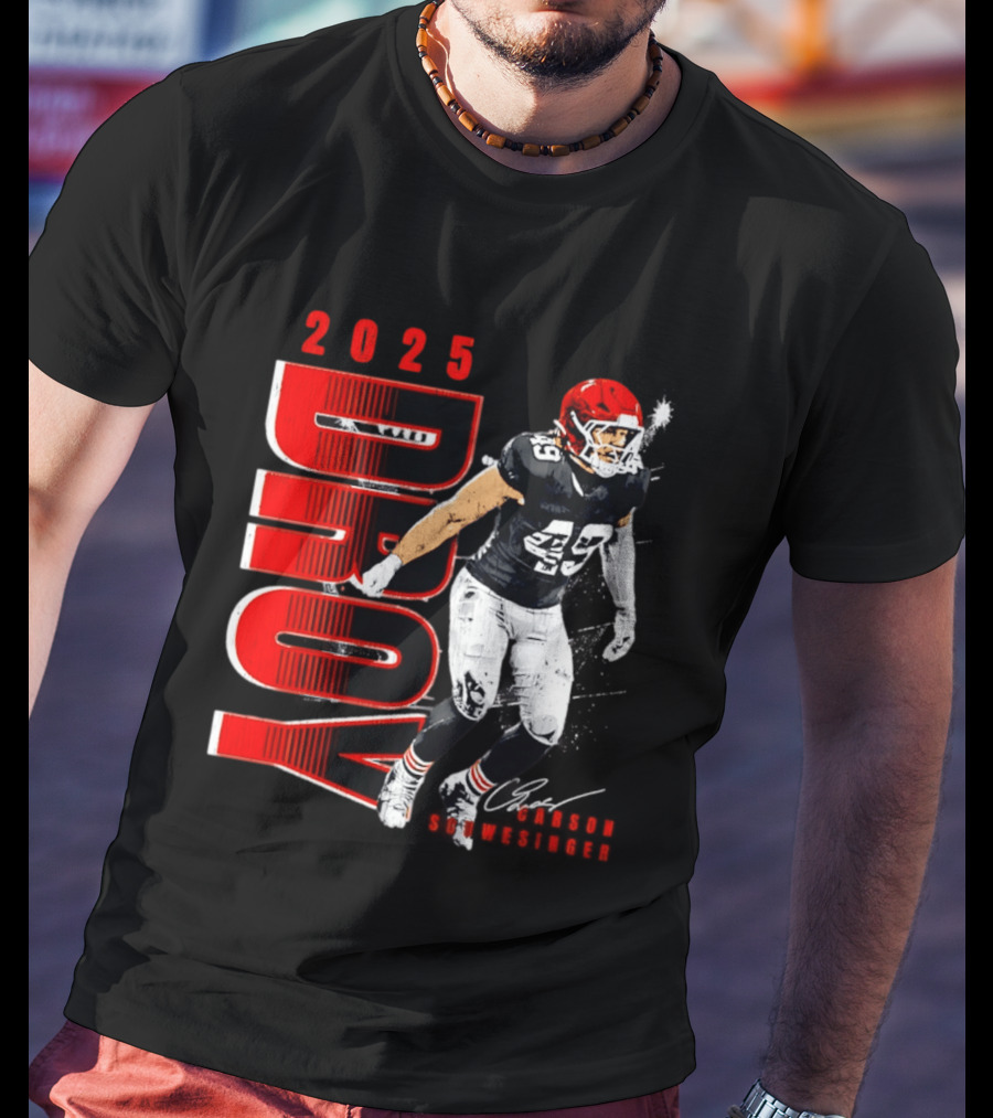 2025 DROY Carson Schwesinger Cleveland Browns T-Shirt