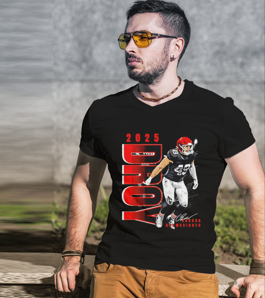 2025 DROY Carson Schwesinger Cleveland Browns T-Shirt