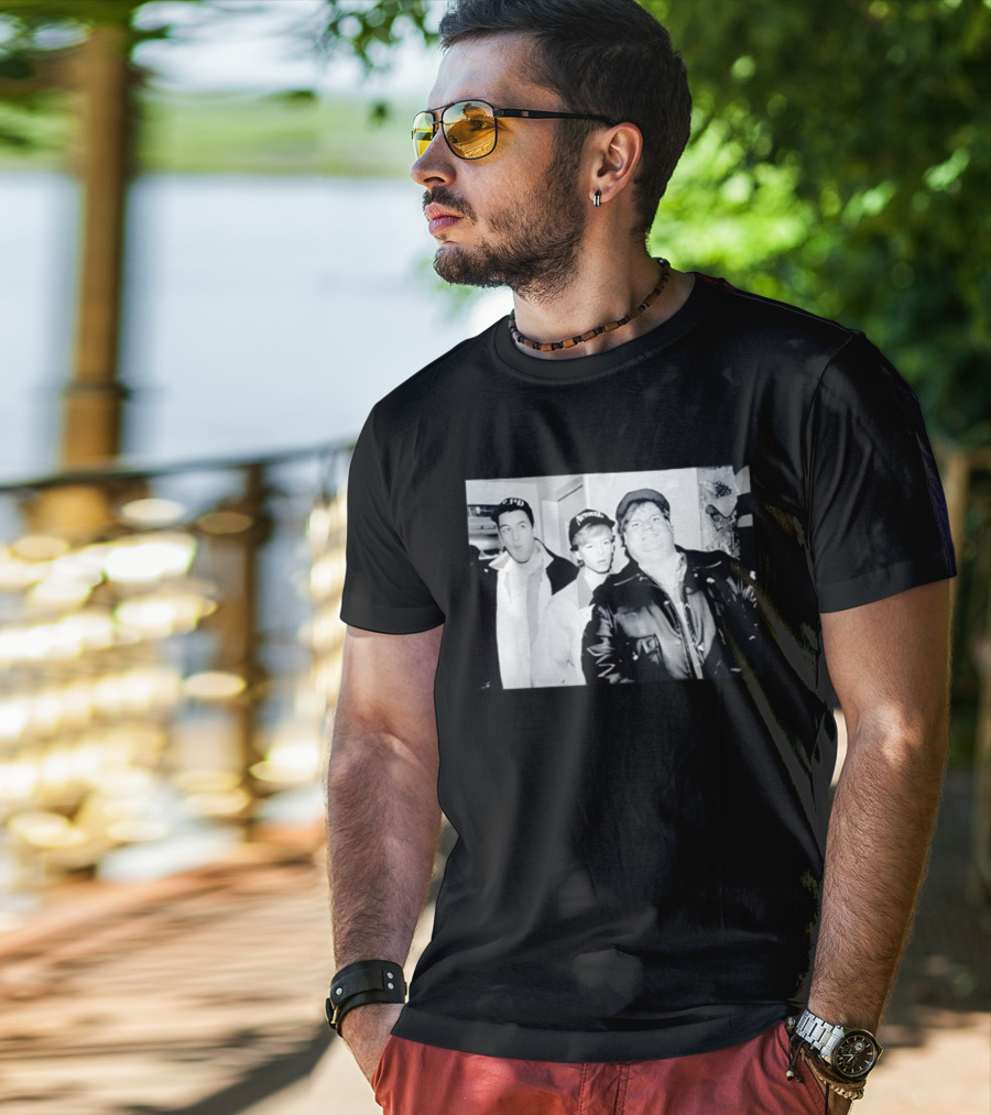 Adam Sandler Chris Farley David Spade NYPD Chicago Black And White Photo T-Shirt