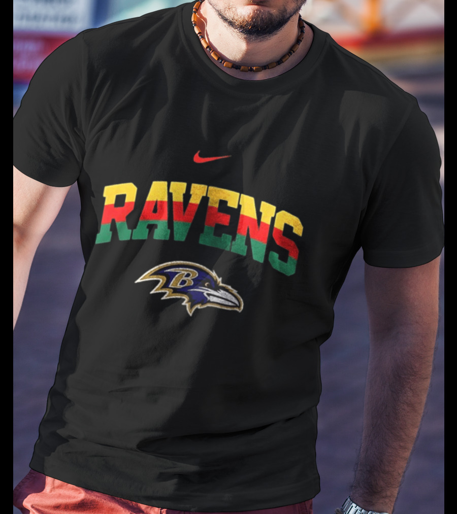 Nike Baltimore Ravens Rasta Colors 100th Anniversary T-Shirt