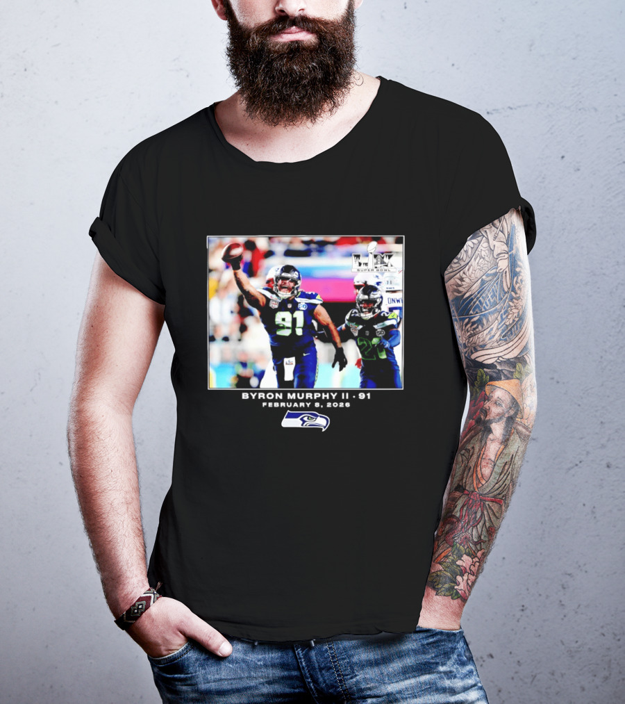 Byron Murphy II Seattle Seahawks Super Bowl LXI February 1 2026 T-Shirt