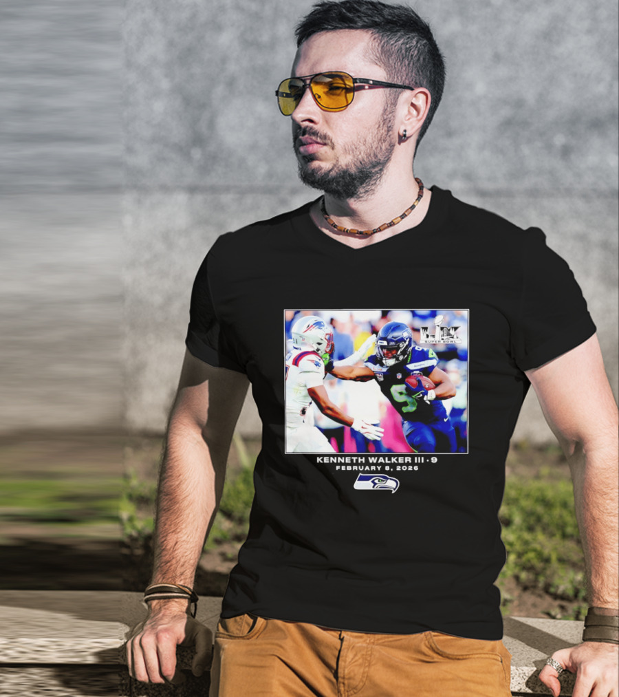Kenneth Walker III Seattle Seahawks Super Bowl LIX Football 2026 T-Shirt