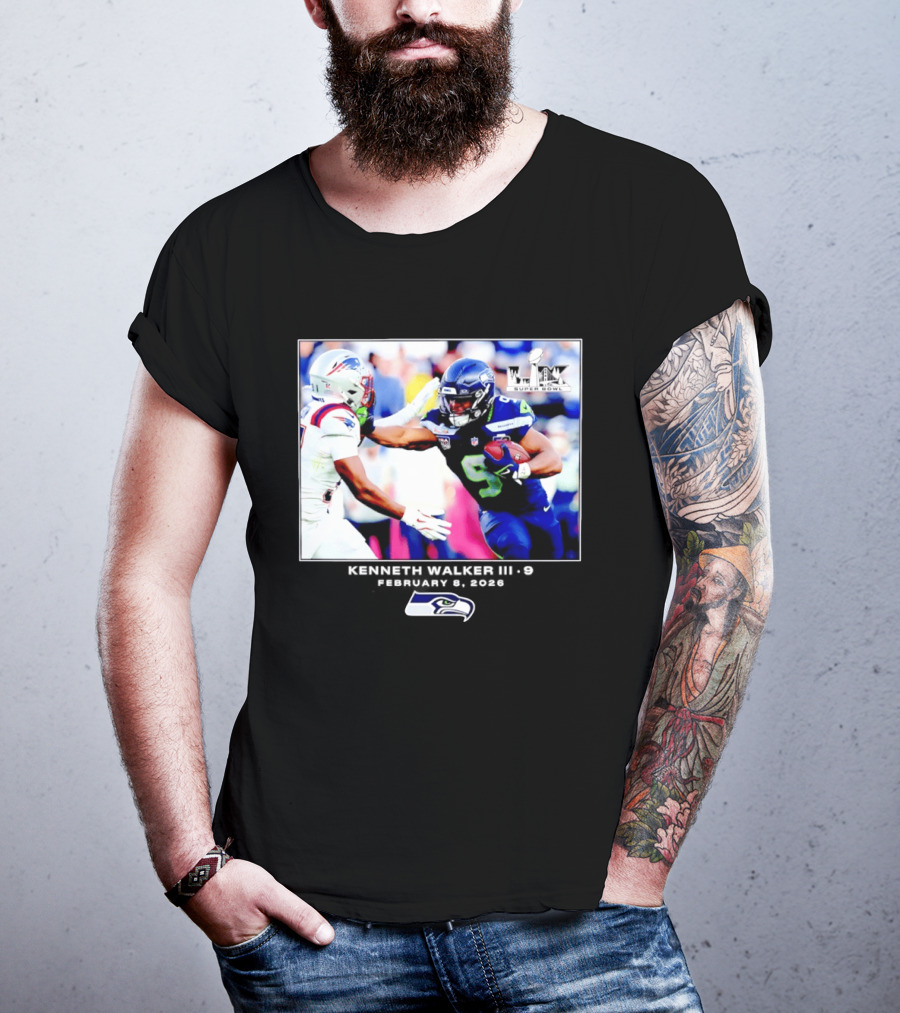 Kenneth Walker III Seattle Seahawks Super Bowl LIX Football 2026 T-Shirt