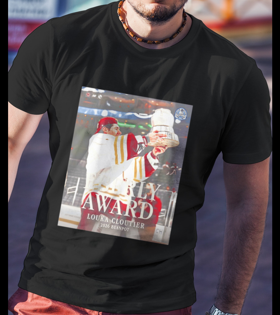 Eberly Award Louka Cloutier 2026 Beanpot Champion Boston College Hockey T-Shirt