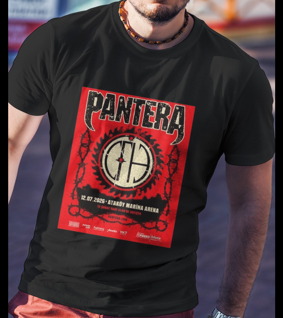 Pantera Istanbul 2026 Ataköy Marina Arena July 12 Concert Event T-Shirt