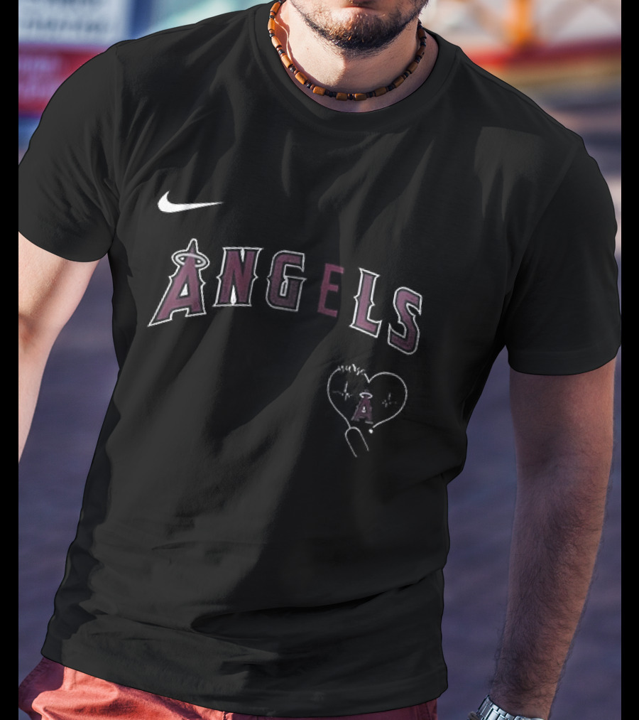 Los Angeles Angels Never Underestimate A Nurse Pink Ribbon T-Shirt