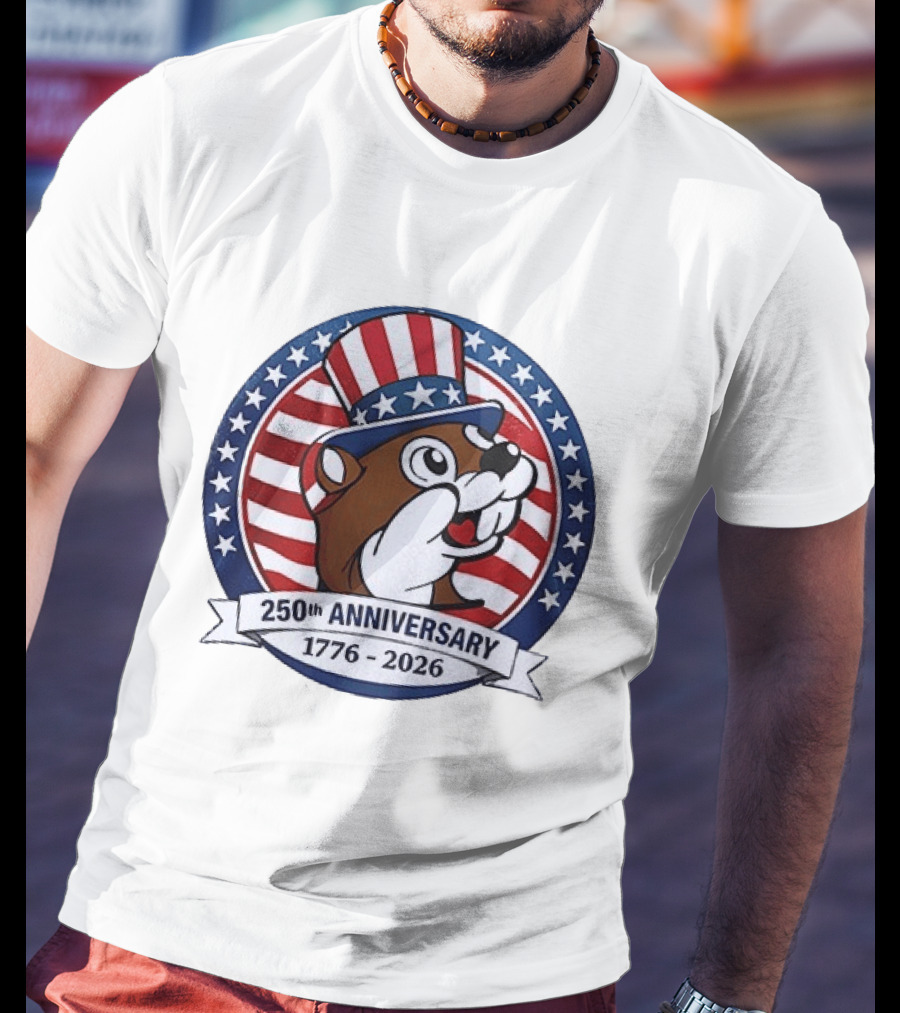 Buc Ee's 250th Anniversary 1776 2026 Patriotic Beavers With Stars And Stripes Hat T-Shirt