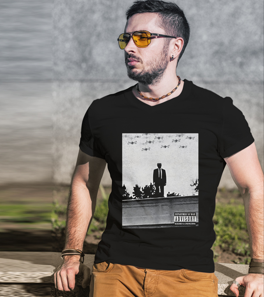 Trump Standing Tall With Advisory Research Warplanes Overhead T-Shirt